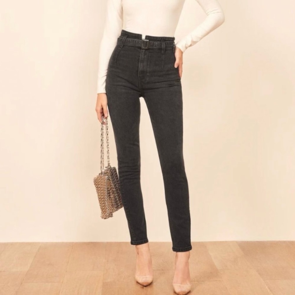 High-Waisted Black Jeans